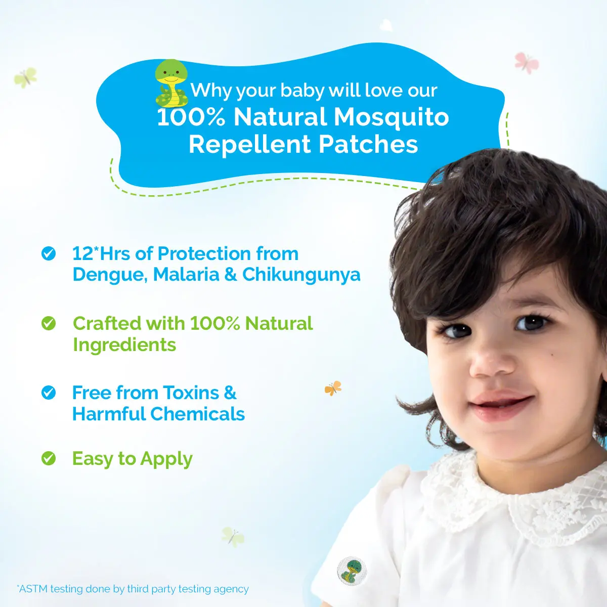 Baby 100% Natural Mosquito Repellent Patches - Image 3
