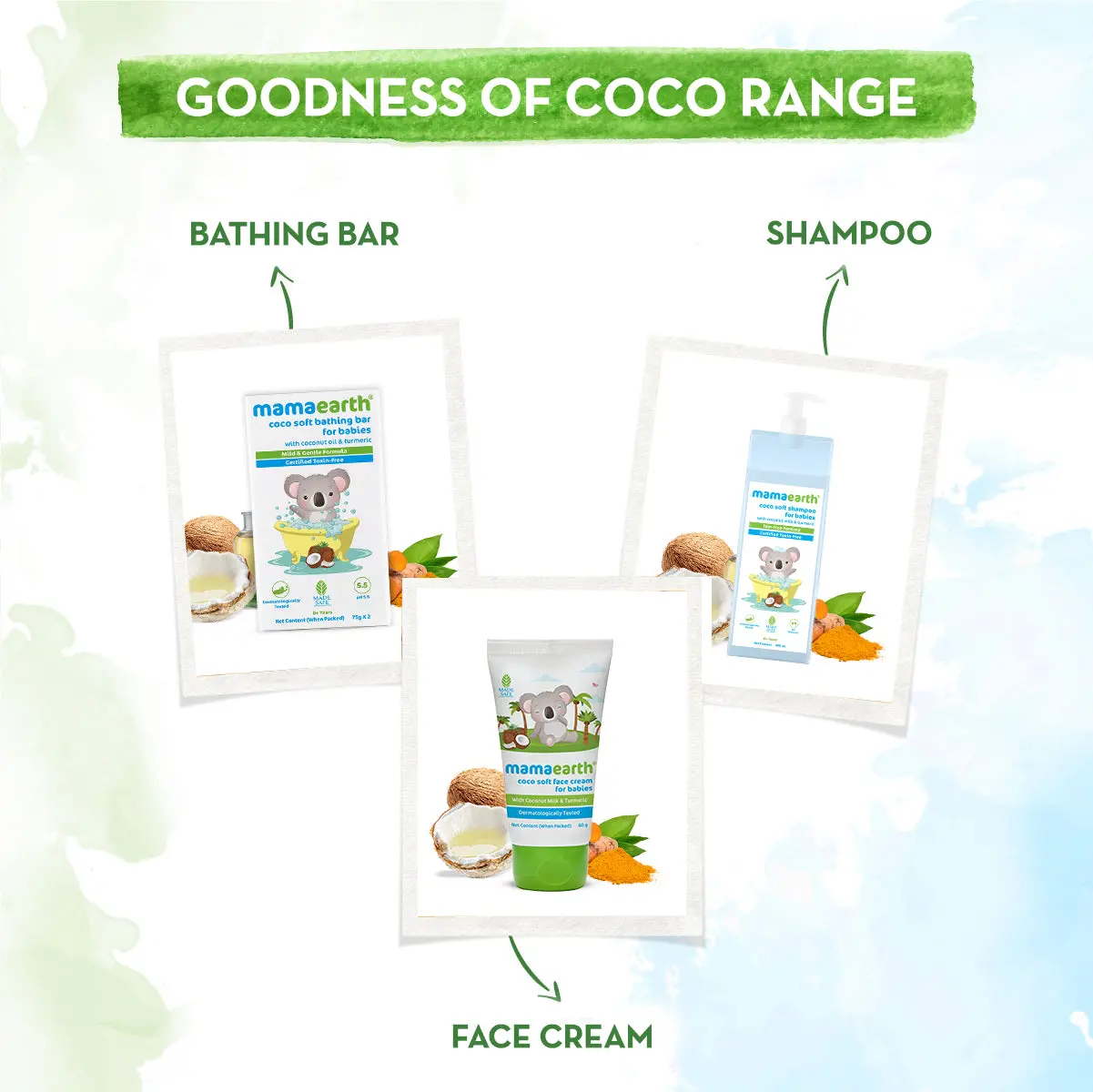 Coco Soft Bathing Bar for Babies with Coconut Oil & Turmeric for Babies Pack of 2 (75g each) - Image 5