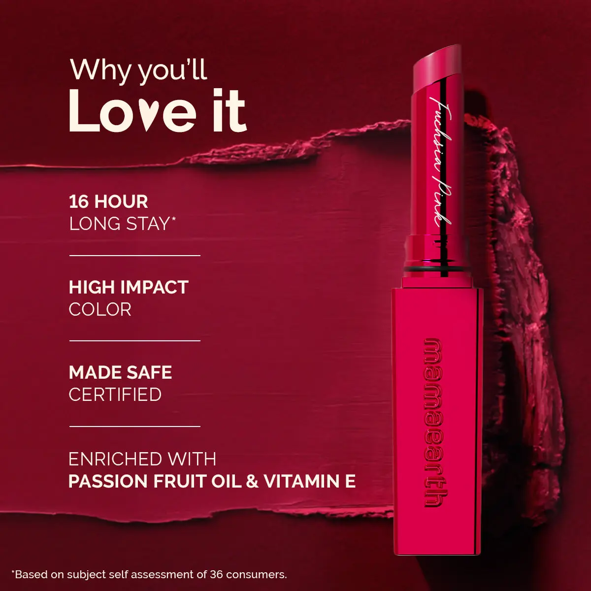 Luxe Matte Long Stay Lipstick 05 Fuchsia Pink - Image 3