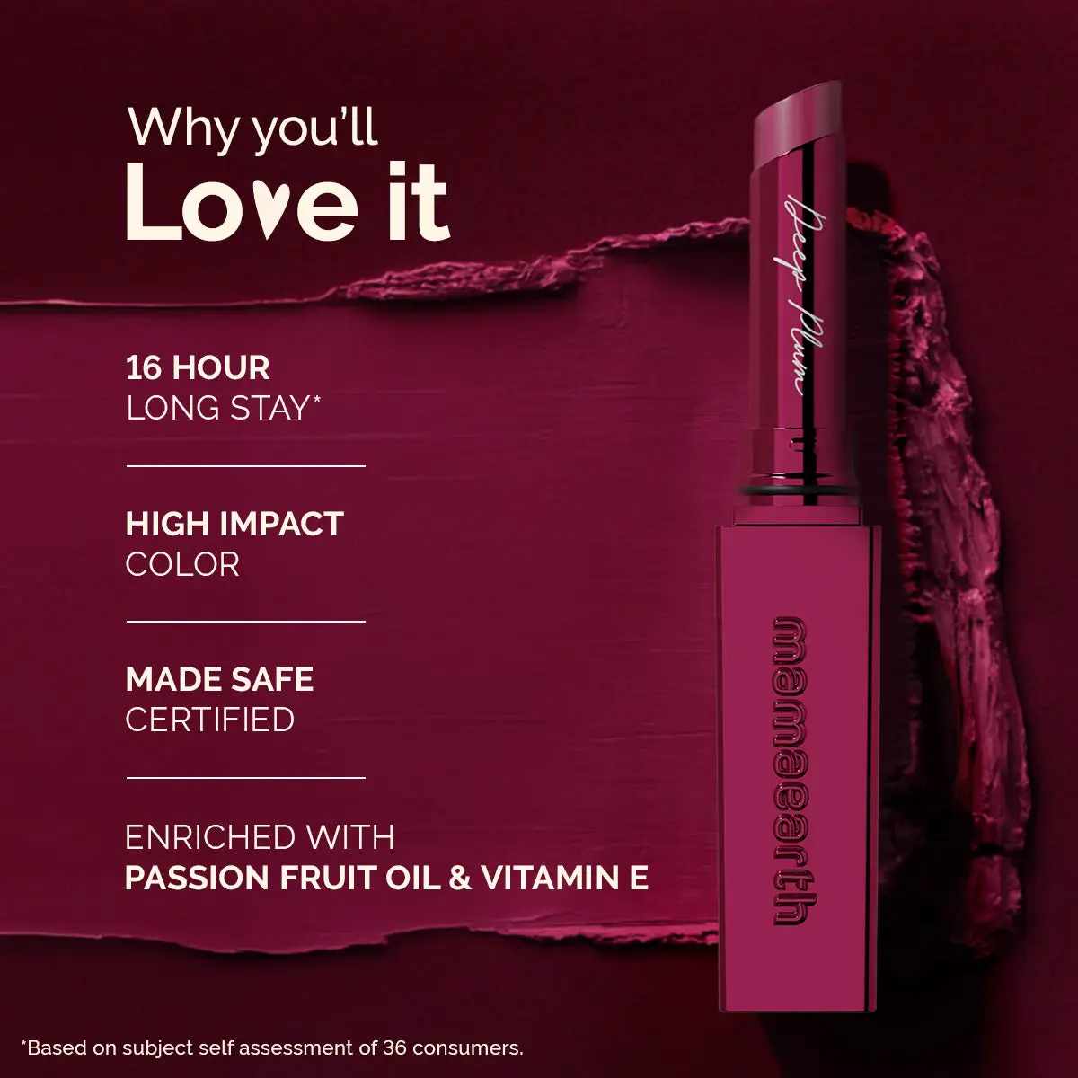 Luxe Matte Long Stay Lipstick 08 Deep Plum - Image 3