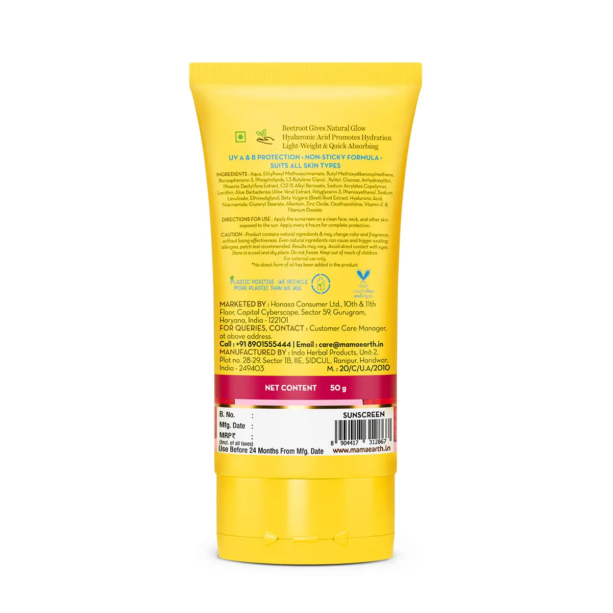 Mamaearth Beetroot Hydraful Sunscreen 50 gm - Image 7