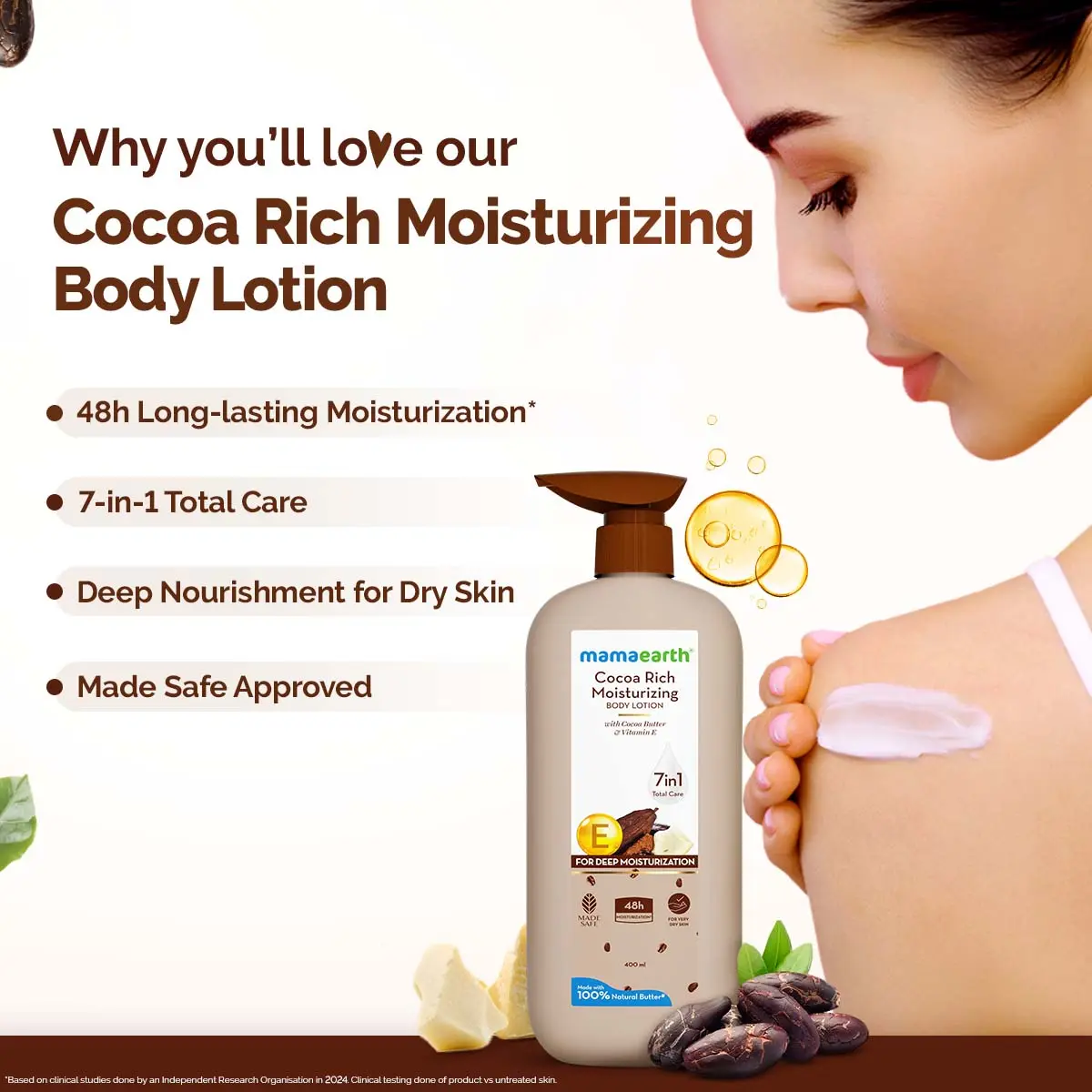 Mamaearth Cocoa Rich Moisturizing Body Lotion 400 ml - Image 3