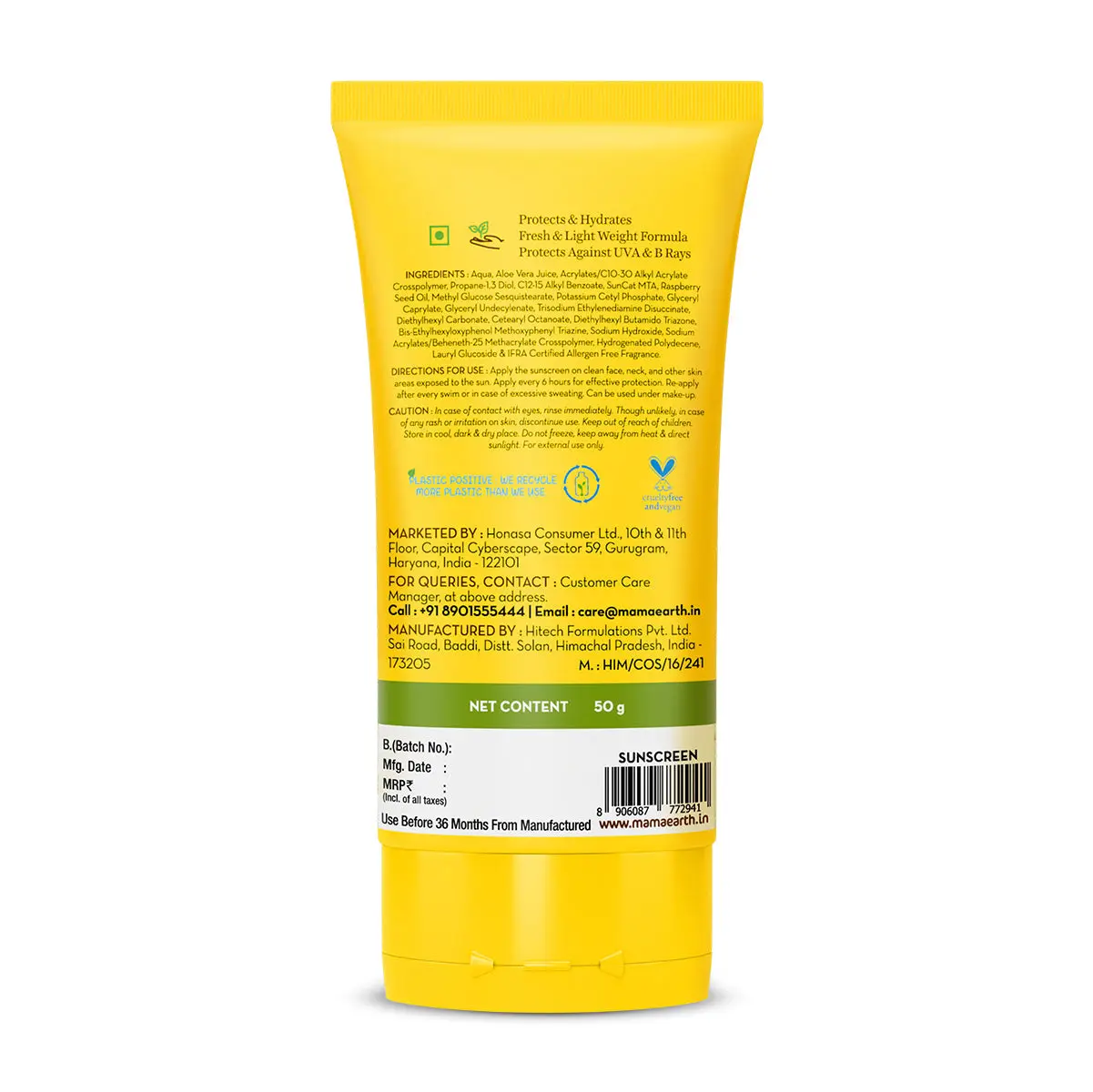Mamaearth HydraGel Indian Sunscreen with Aloe Vera & Raspberry for Sun Protection 50 gm - Image 9