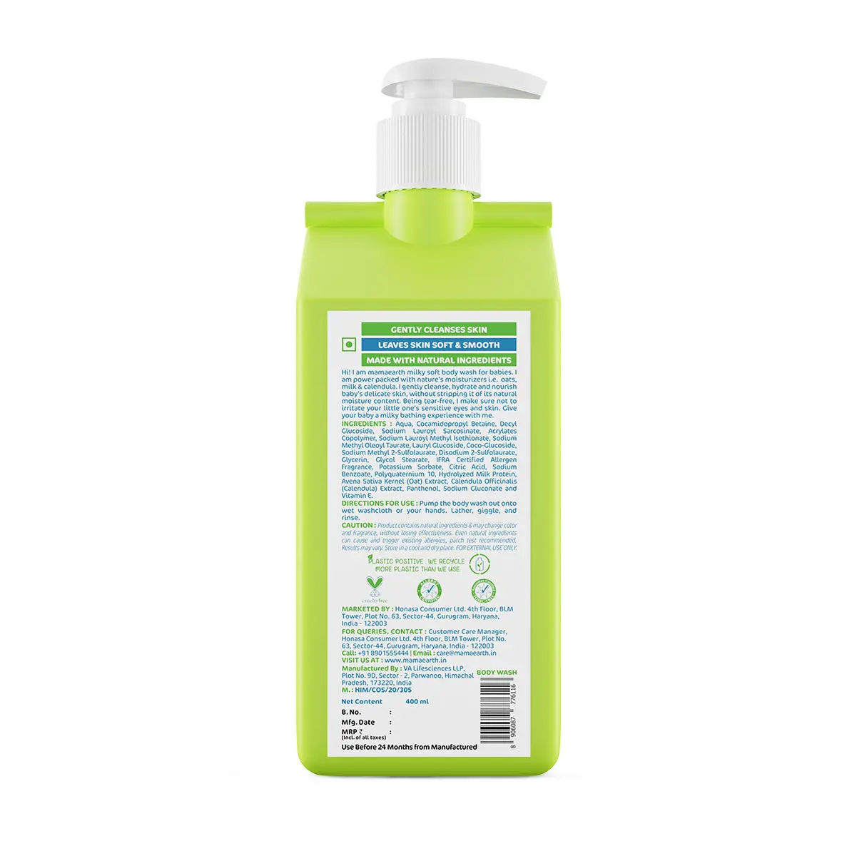 Mamaearth Milky Soft Body Wash For Babies 400 ml - Image 8