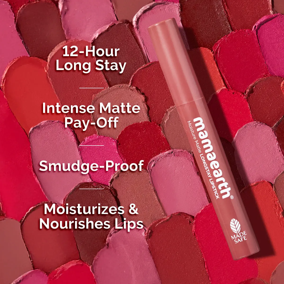 Mamaearth Moisture Matte Longstay Lipstick / 01 Carnation Nude 2 gm - Image 4