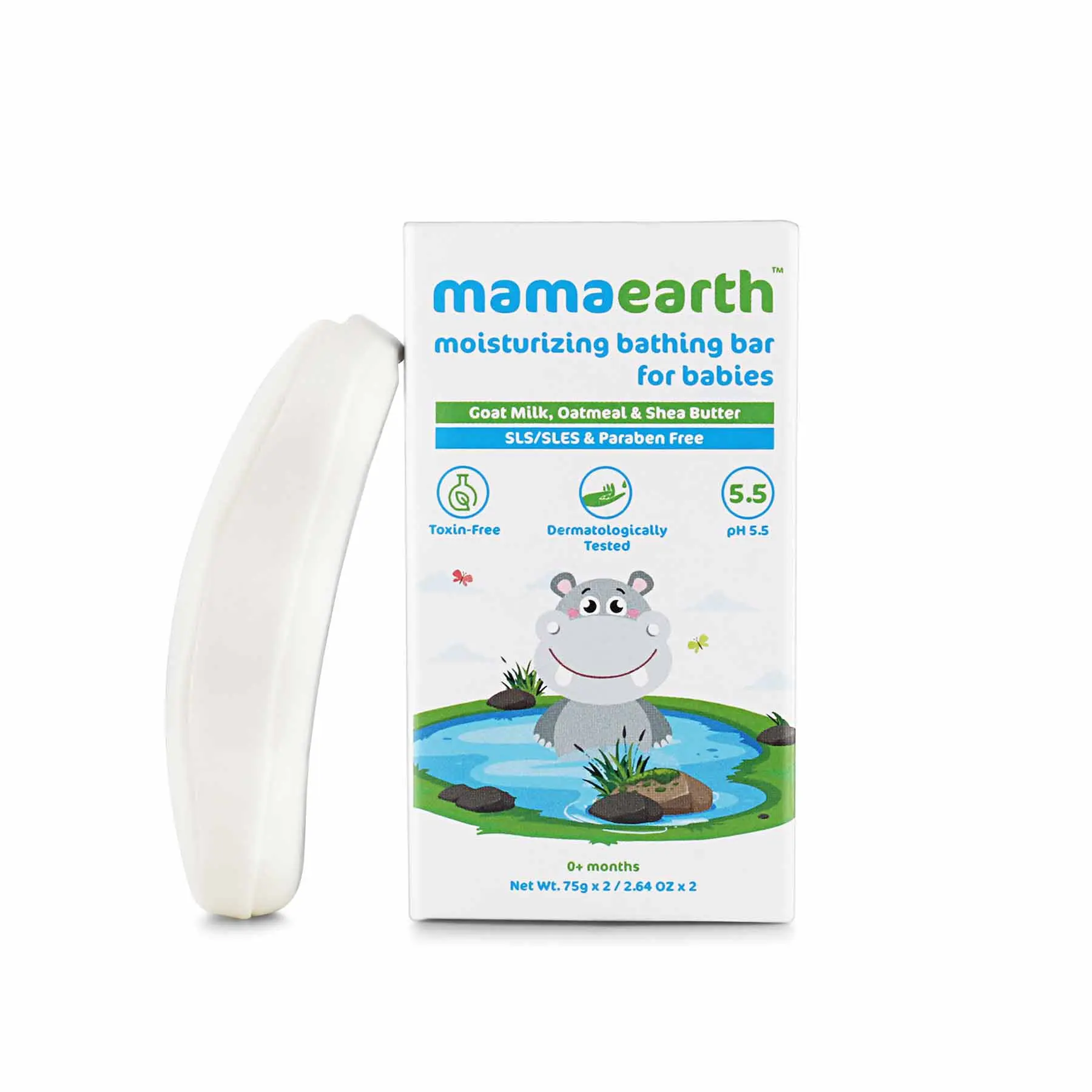 Mamaearth Moisturizing Bathing Bar Soap For Babies pack of 2 (75g each) - Image 3