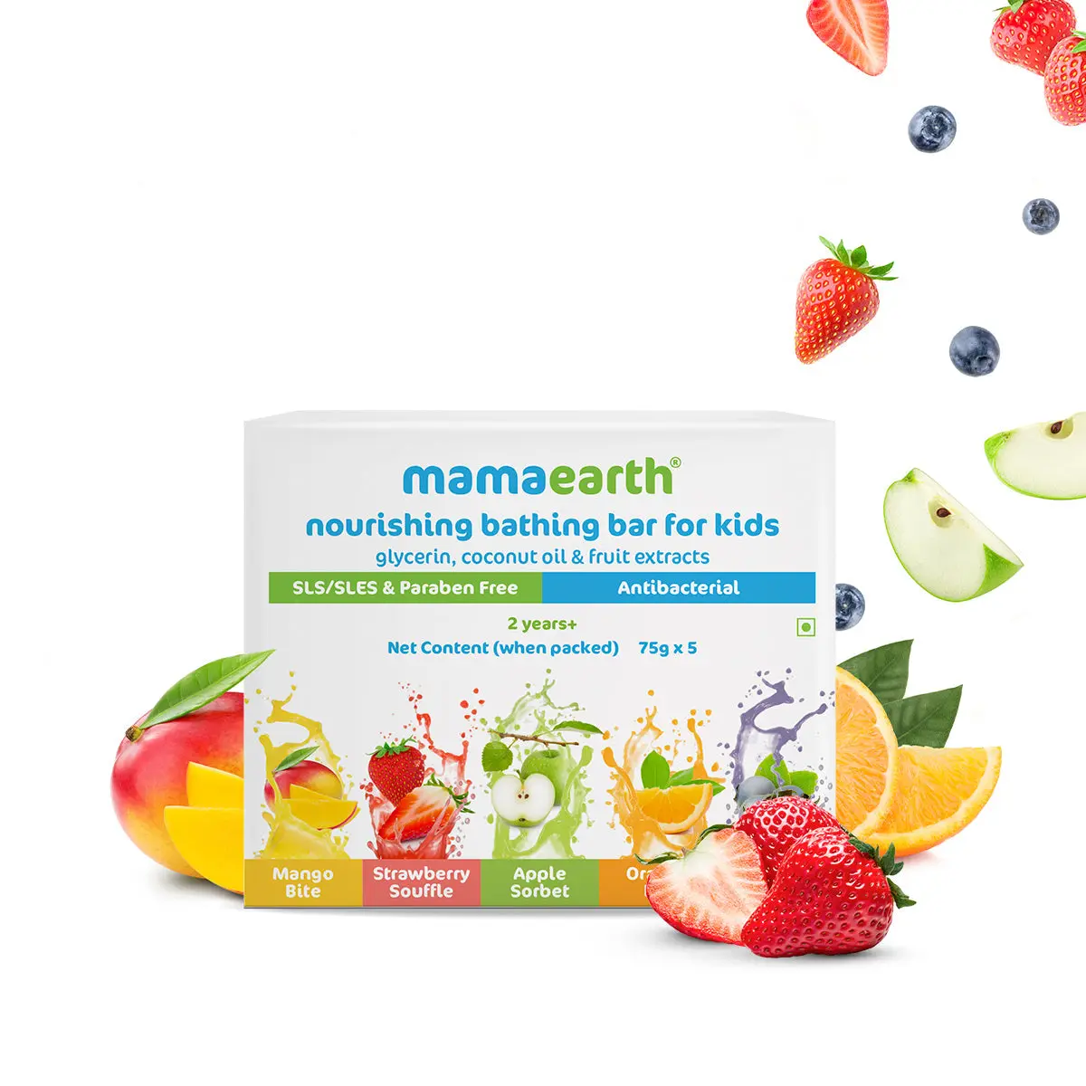 Mamaearth Nourishing Bathing Bar For Kids 5 Soaps in One Pack (75g Each)