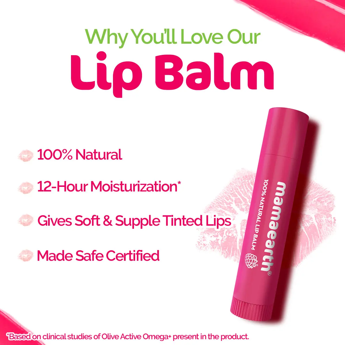 Mamaearth Nourishing Tinted 100% Natural Lip Balm with Vitamin - Raspberry - Image 4