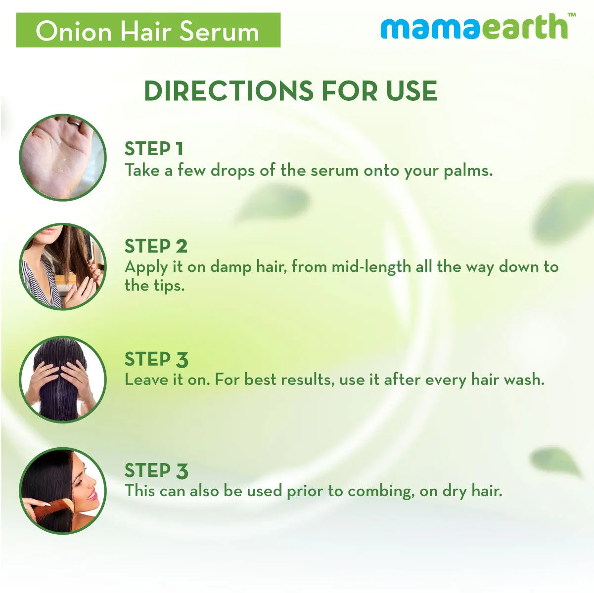 Mamaearth Onion Hair Serum with Onion & Biotin for Strong Frizz-Free Hair 100 ml - Image 3