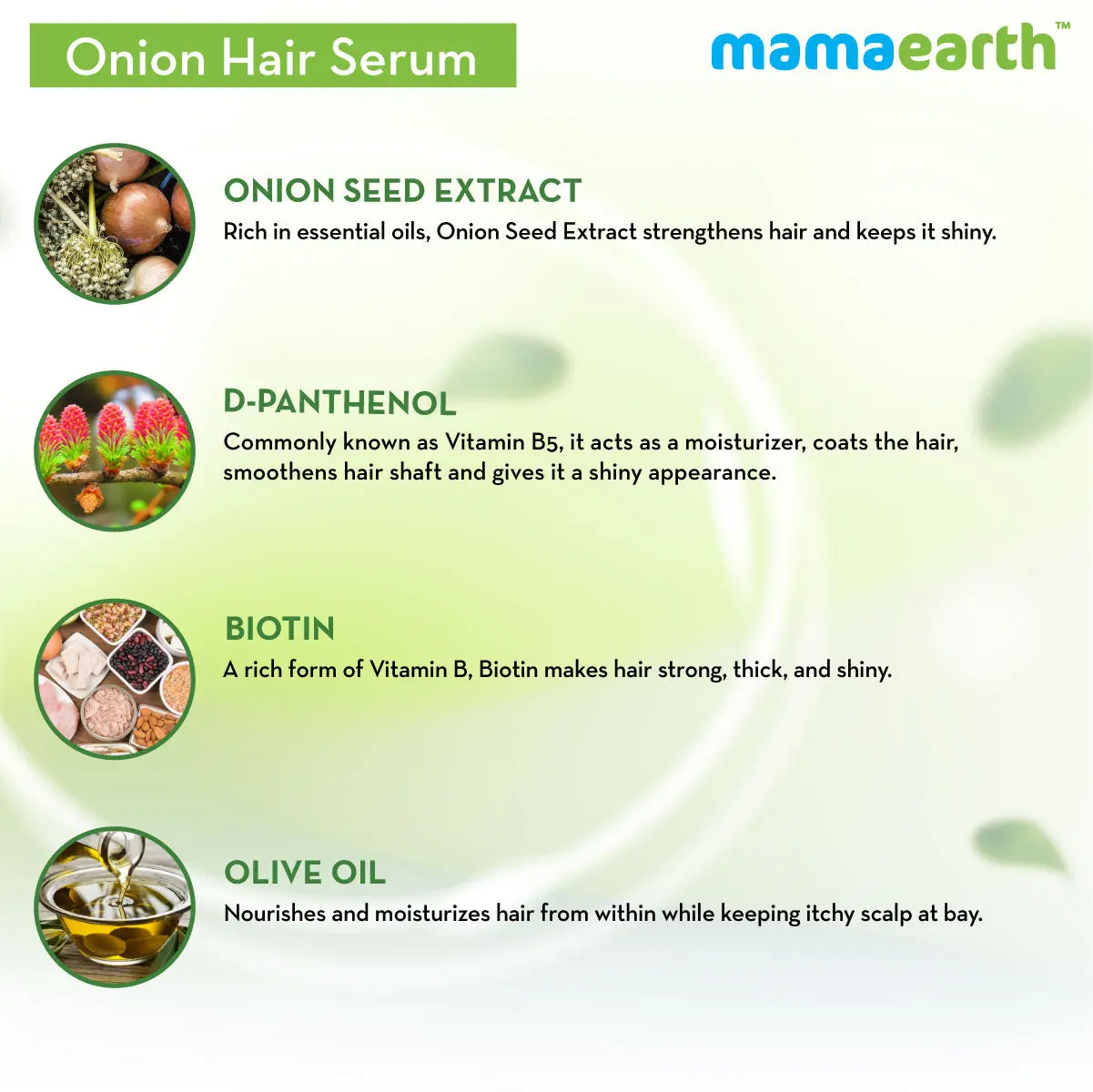 Mamaearth Onion Hair Serum with Onion & Biotin for Strong Frizz-Free Hair 100 ml - Image 5