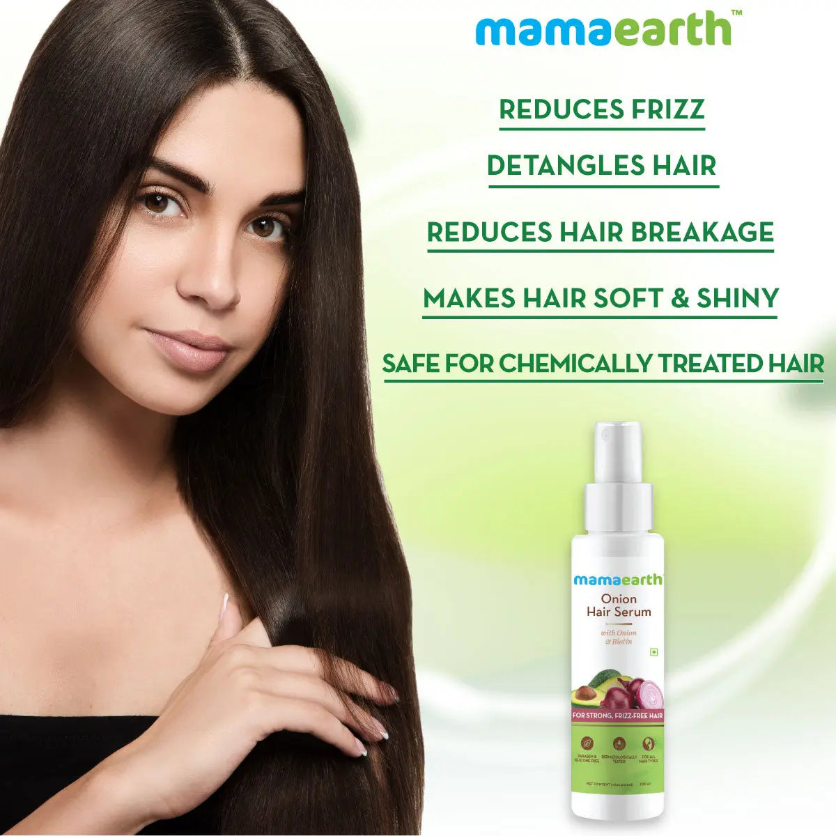 Mamaearth Onion Hair Serum with Onion & Biotin for Strong Frizz-Free Hair 100 ml - Image 6