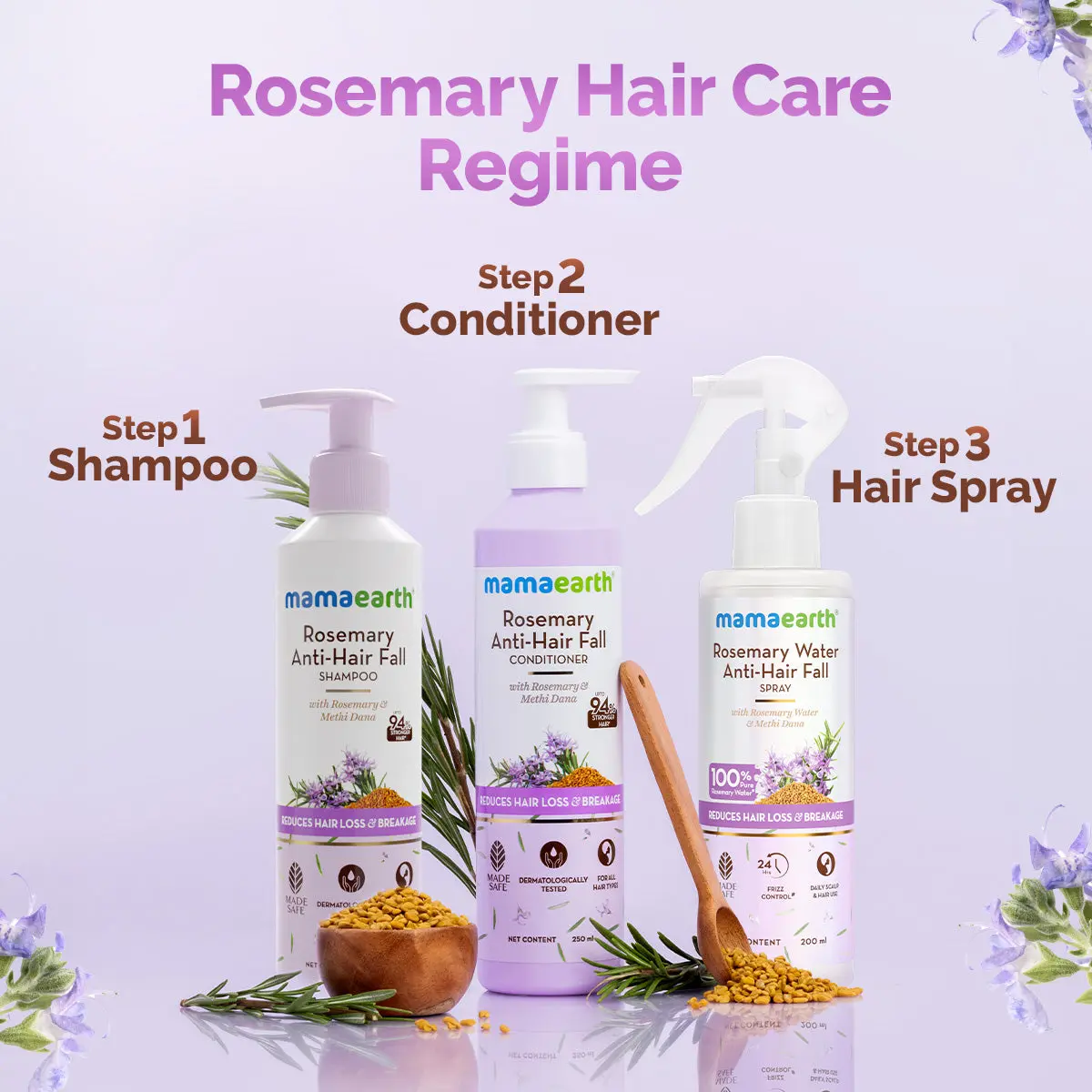 Mamaearth Rosemary Hair Spray For Anti Hair Fall -200 ml - Image 5