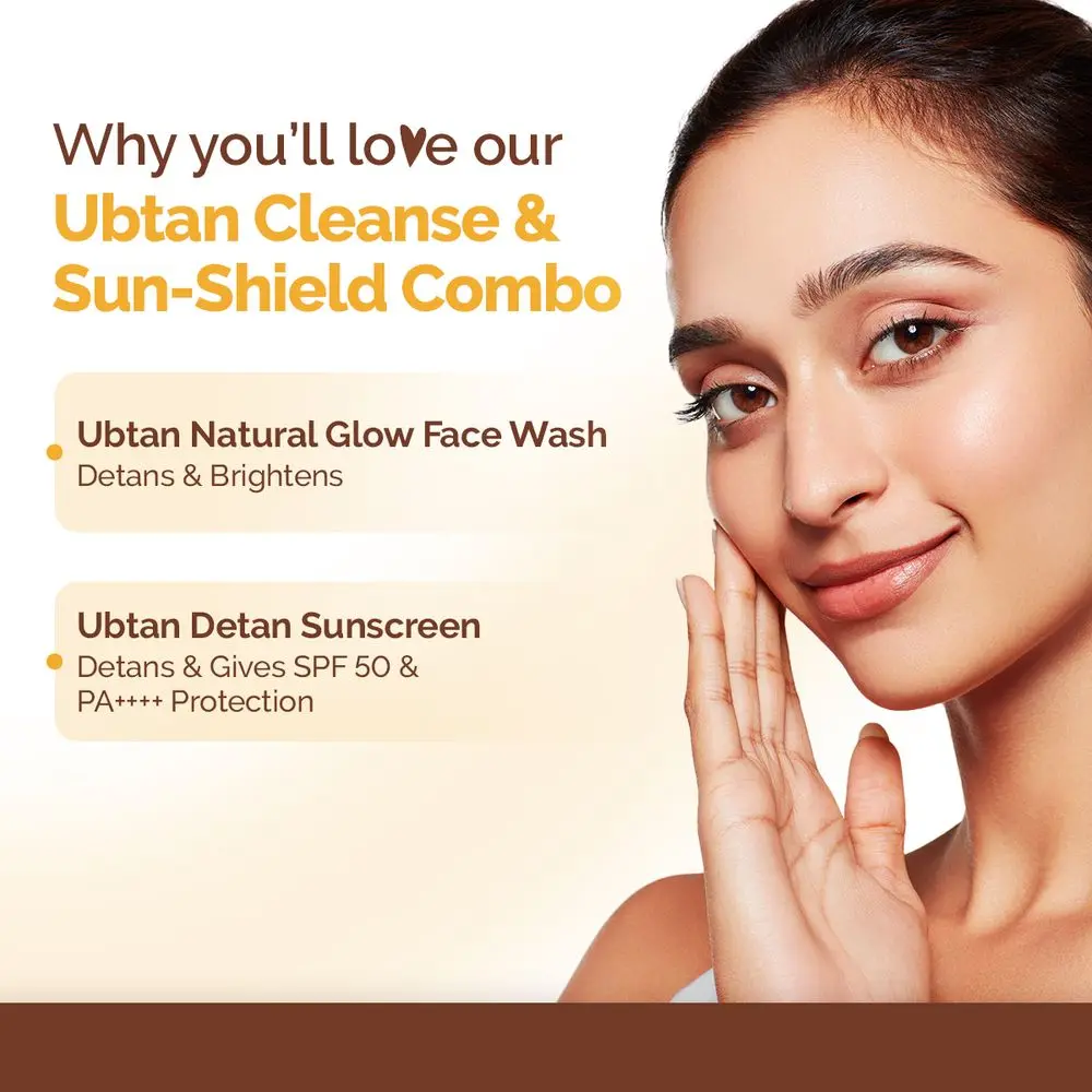 Ubtan Face Wash 100 ml & Ubtan Sunscreen 50 g with Turmeric and Saffron-Combo - Image 3