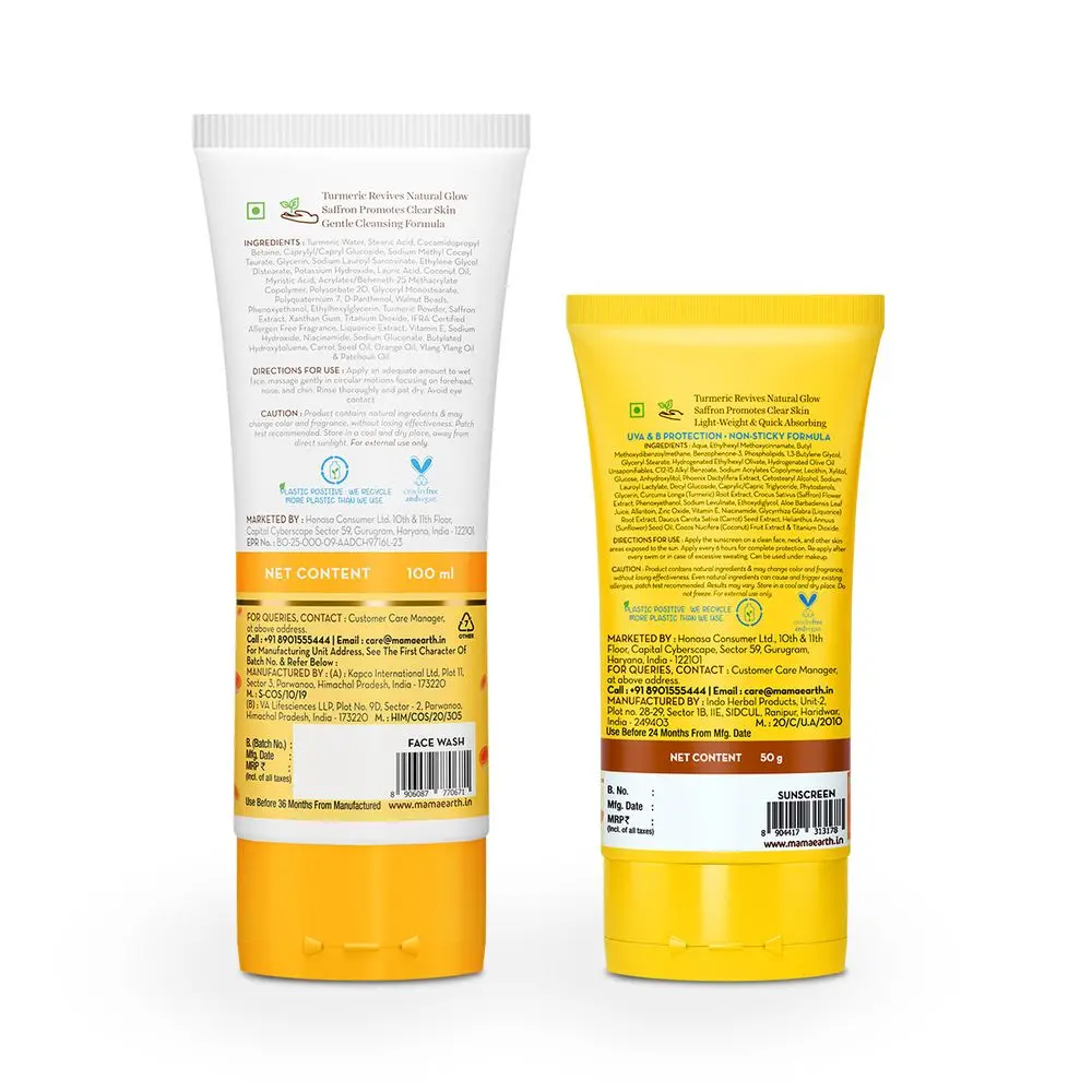 Ubtan Face Wash 100 ml & Ubtan Sunscreen 50 g with Turmeric and Saffron-Combo - Image 6