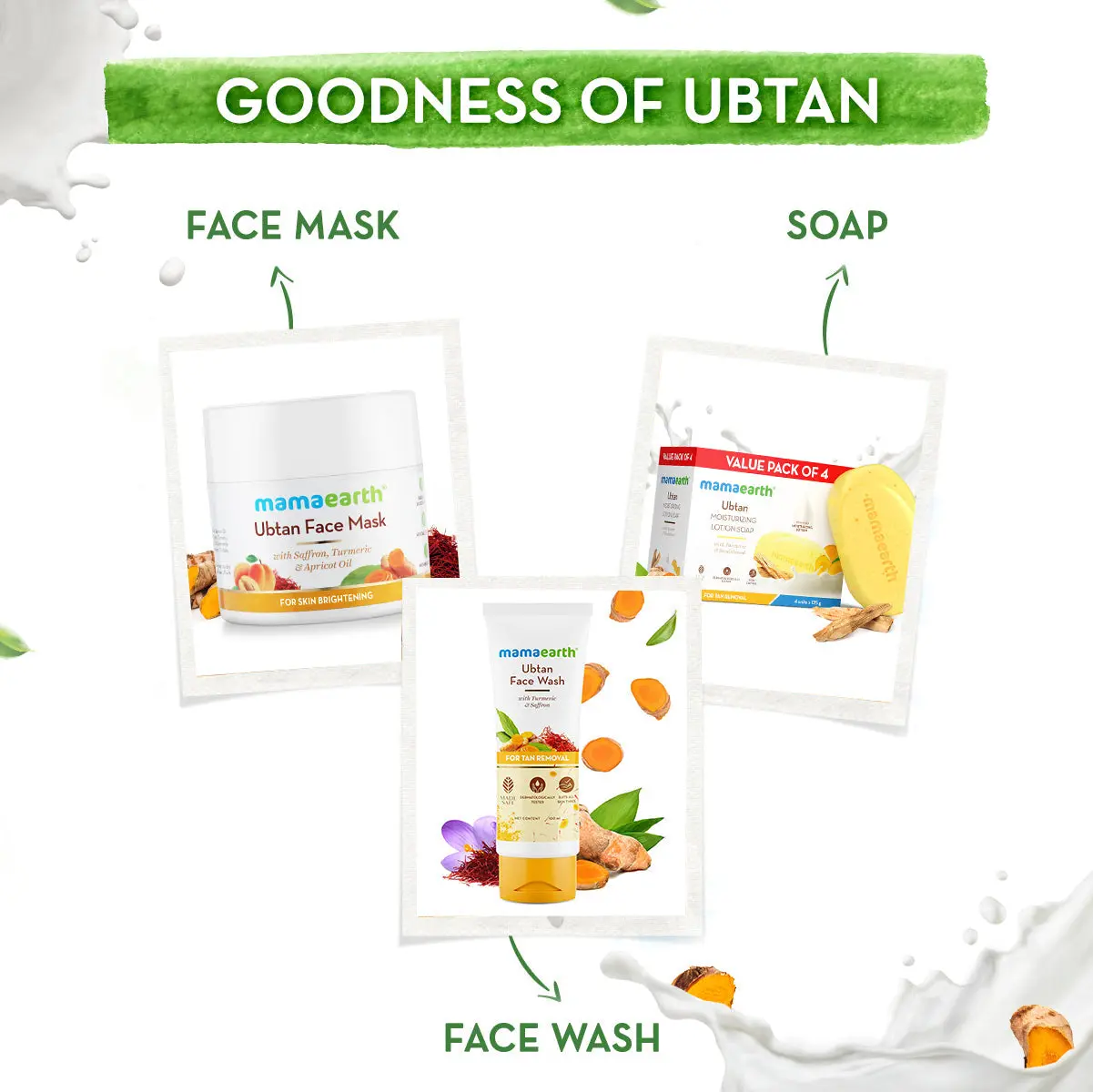 Mamaearth Ubtan Moisturizing Lotion Soap 4 Soaps in One Pack (125g Each) - Image 7
