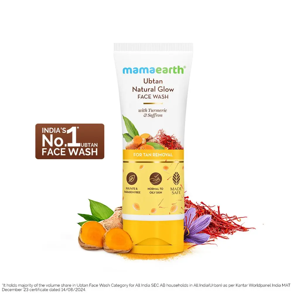 Mamaearth Ubtan Natural Glow Face Wash with Turmeric & Saffron for Tan Removal - Image 3