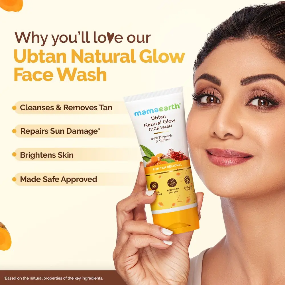 Mamaearth Ubtan Natural Glow Face Wash with Turmeric & Saffron for Tan Removal - Image 4