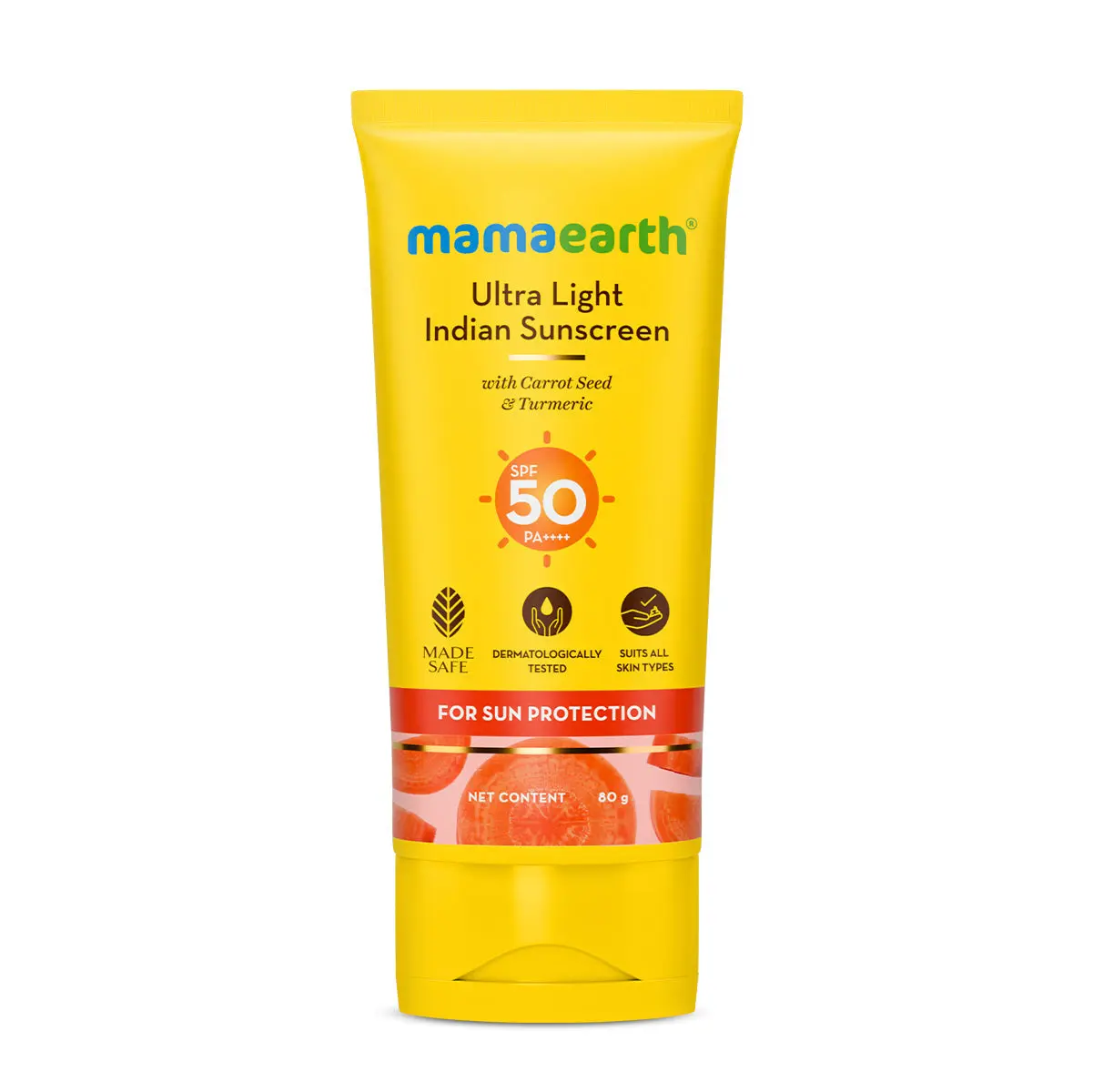Mamaearth Ultra Light Indian Sunscreen with Carrot Seed Turmeric & SPF 50 PA+++ 80 gm - Image 7
