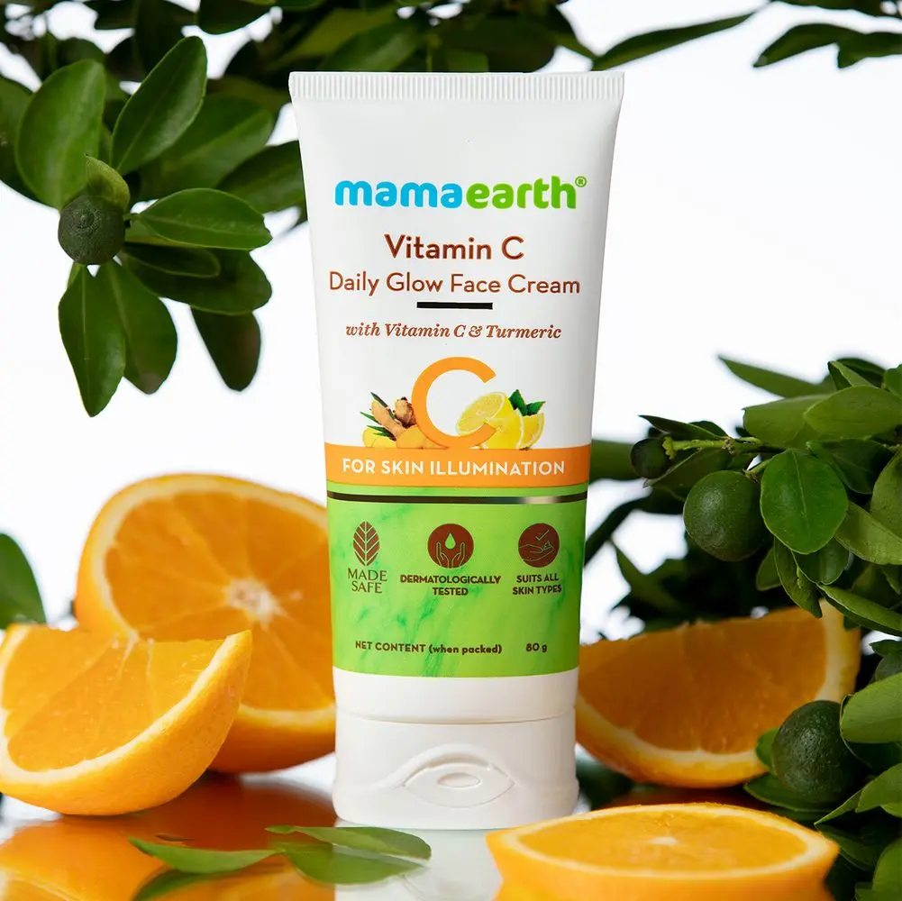 Mamaearth Vitamin C Daily Glow Face Cream With Vitamin C & Turmeric for Skin Illumination 80 gm - Image 3