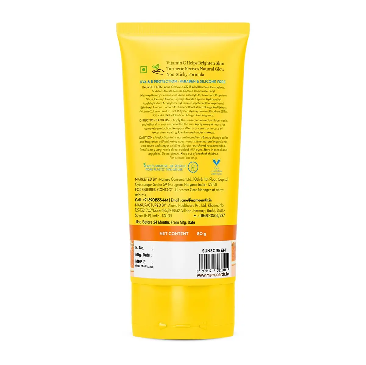 Mamaearth Vitamin C Daily Glow Sunscreen with Vitamin C & Turmeric for Sun Protection & Glow - Image 9