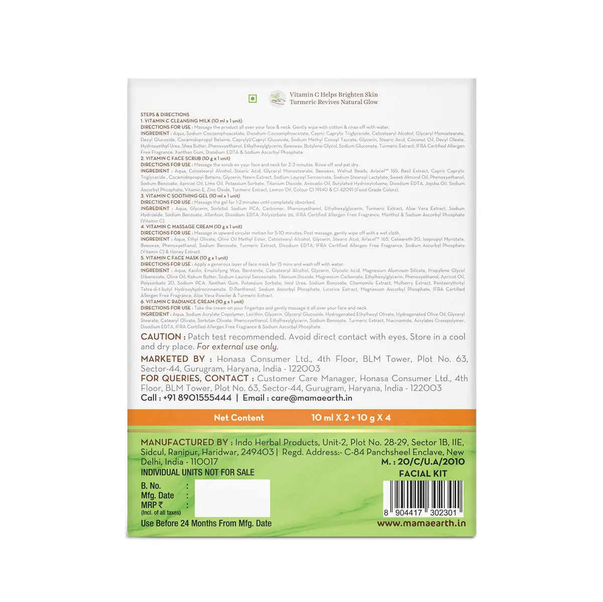 Vitamin C Facial Kit with 6 Products for Every Skincare Step-10ml Each - Image 7