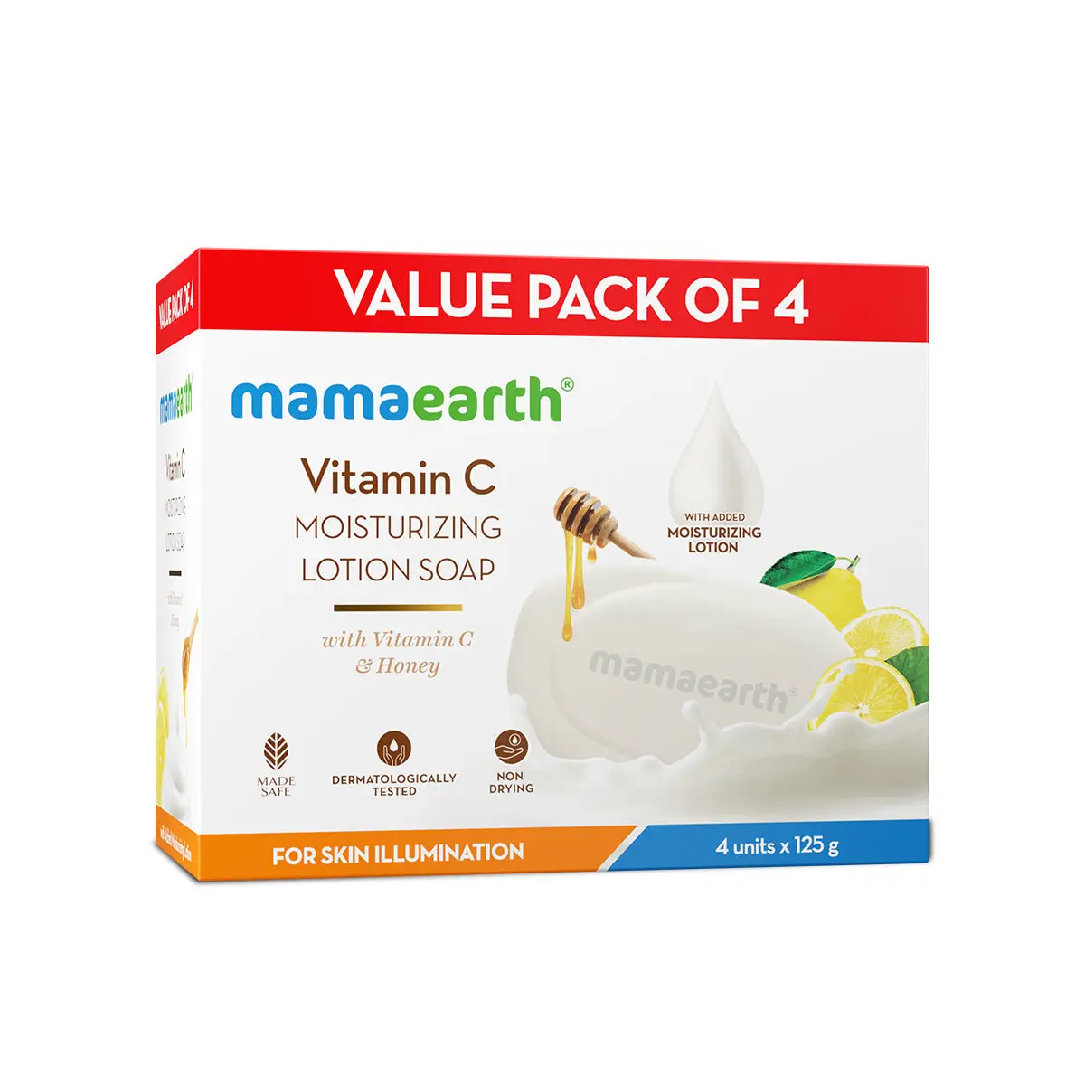 Mamaearth Vitamin C Moisturizing Lotion Soap Single Pack with 4 Soaps,125 g Each - Image 8