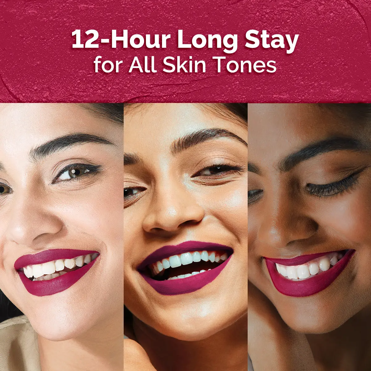 Moisture Matte Longstay Lipstick - 12 Berrylicious Magenta - Image 6
