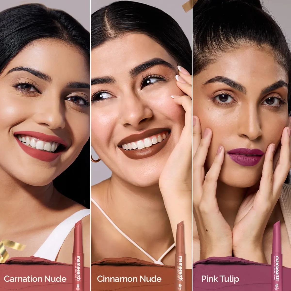 Moisture Matte Longstay Lipstick Pack Of 3 Minis - Nude Perfection (0.7 Gm Each) - Image 4
