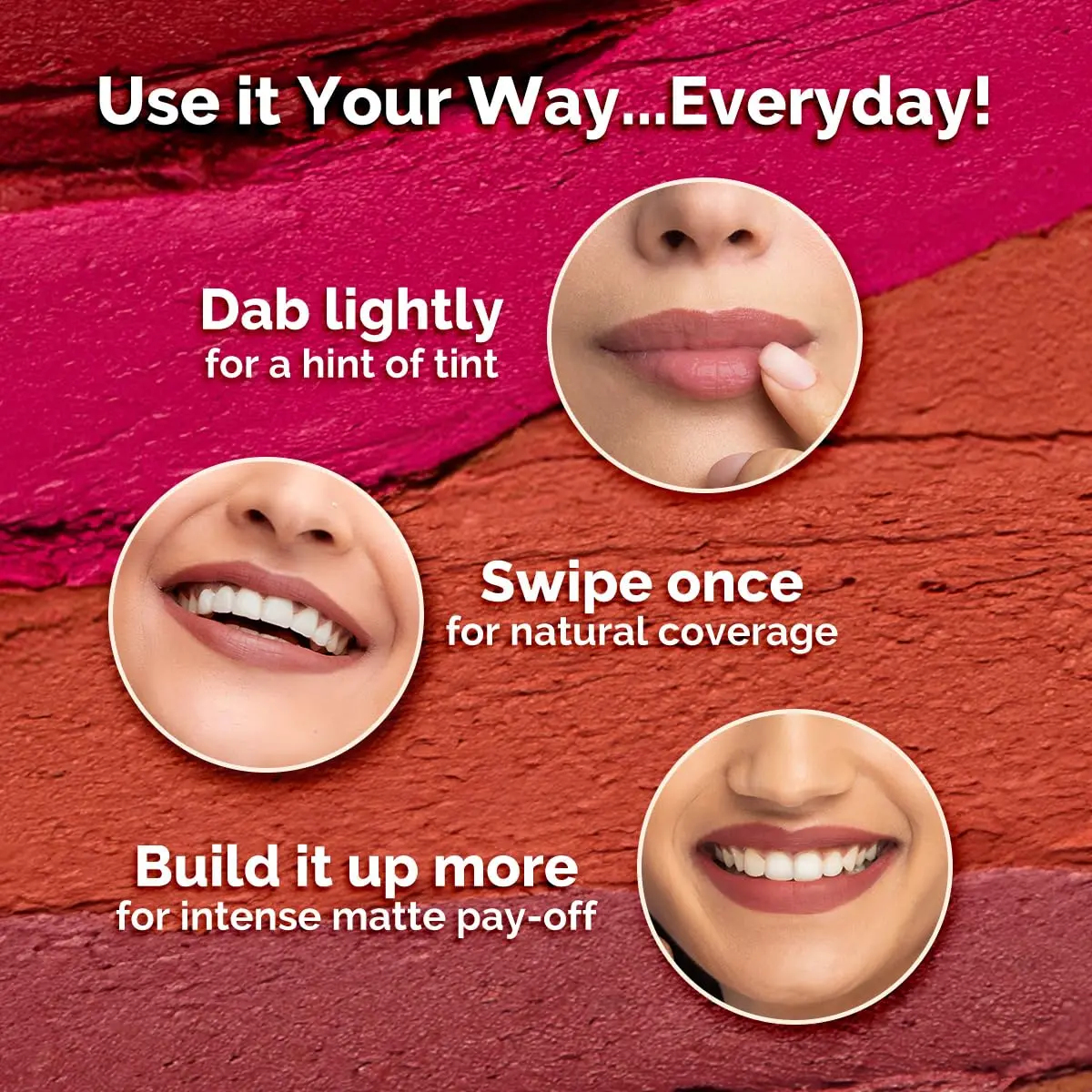 Moisture Matte Longstay Lipstick Pack Of 3 Minis - Nude Perfection (0.7 Gm Each) - Image 8
